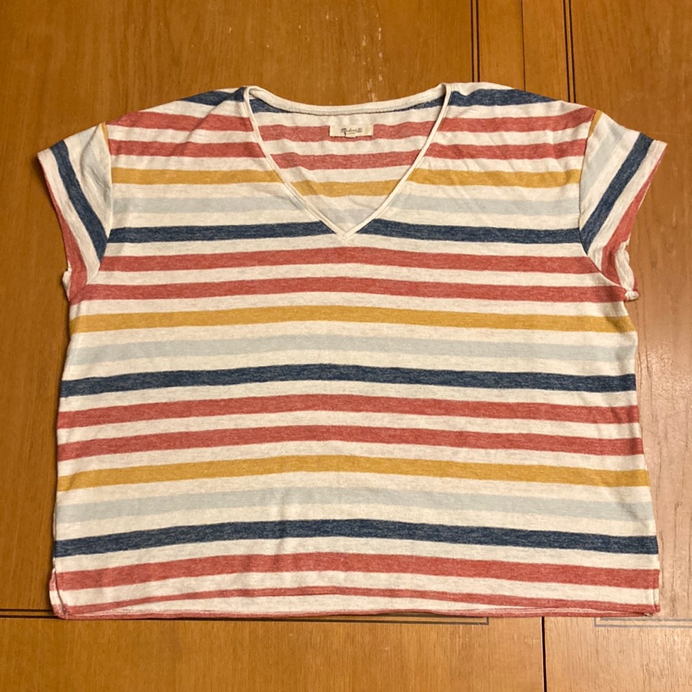 Women’s Madewell V-Neck Striped Shirt - Sizes XL and L
